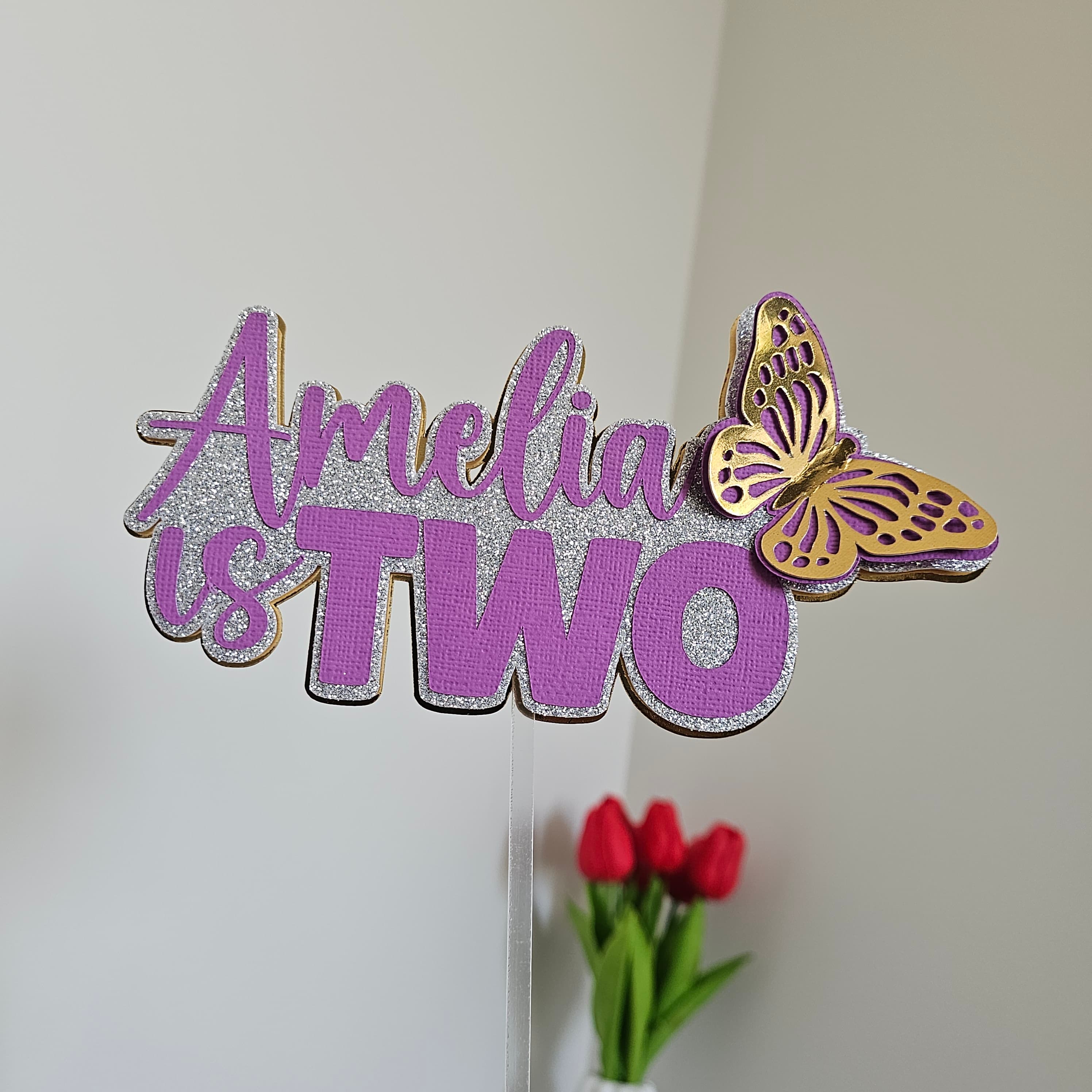 Personalised Butterfly Cake Topper