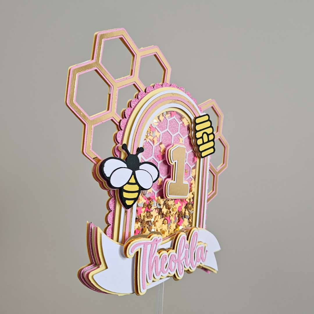 Personalised Honey Bee Shaker Cake Topper — image 2